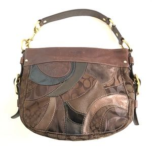 Authentic Coach Brown Suede Leather Handbag